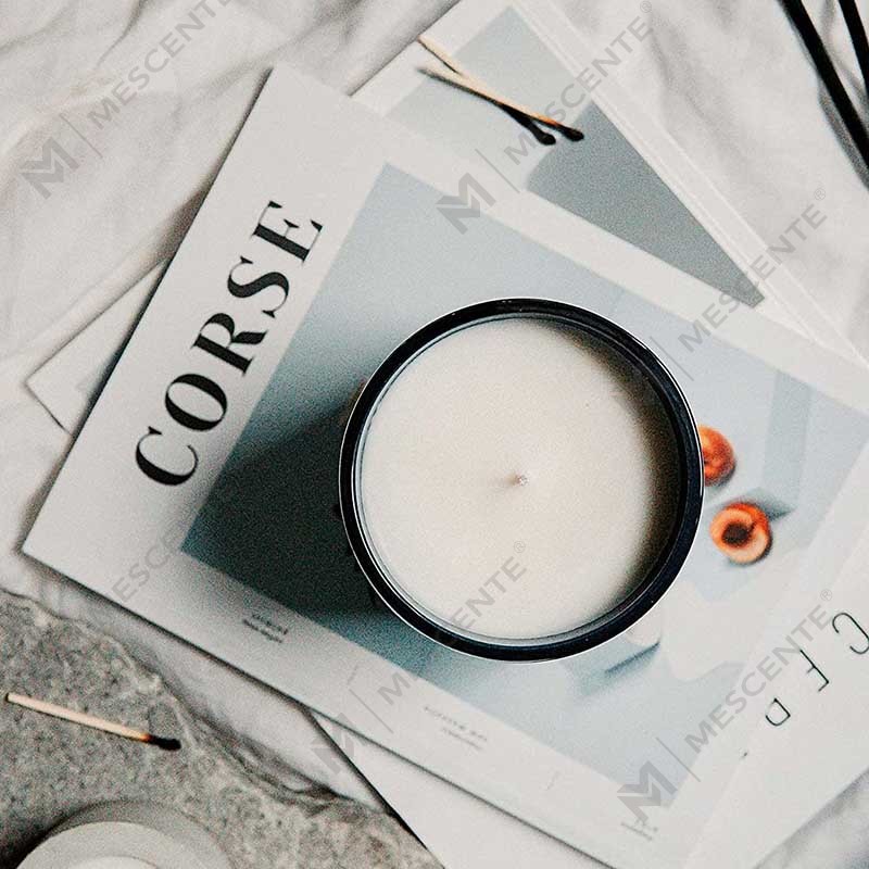 M&Scent Custom Logo Mini Rund Kristallglasflaska Stark Kaffe Soy Wax Doftljus med Box i Bulk