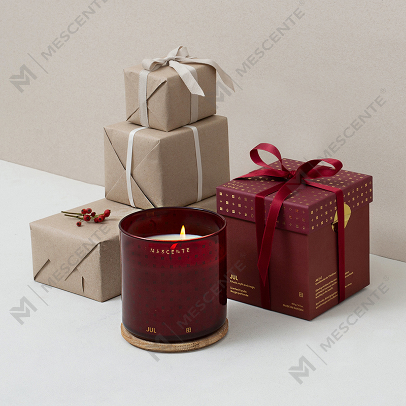 M&Scent Luxury Custom Handmade Juldekorativa doftsojavaxljus med presentförpackning