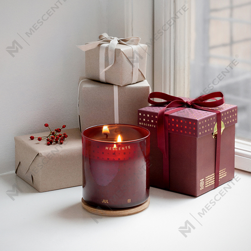 M&Scent Luxury Custom Handmade Juldekorativa doftsojavaxljus med presentförpackning