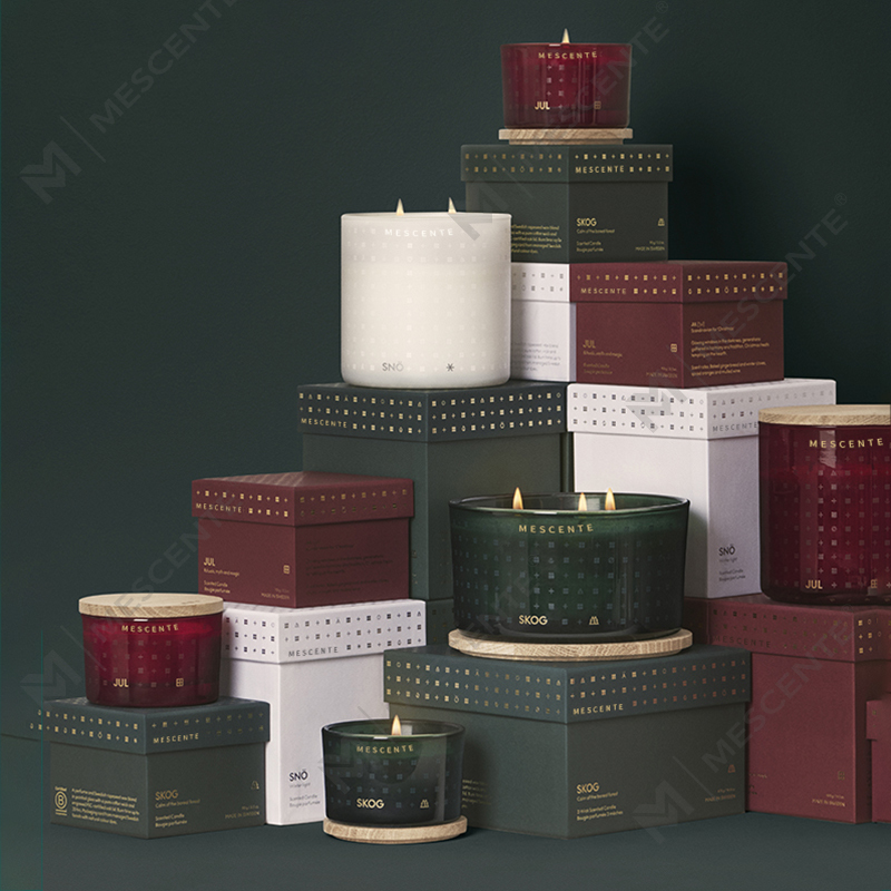 M&Scent Luxury Custom Handmade Juldekorativa doftsojavaxljus med presentförpackning