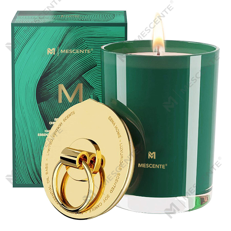 M&Scent Luxury White Soy Wax Logo Personliga doftljus för bröllop, Custom Camp Candle
