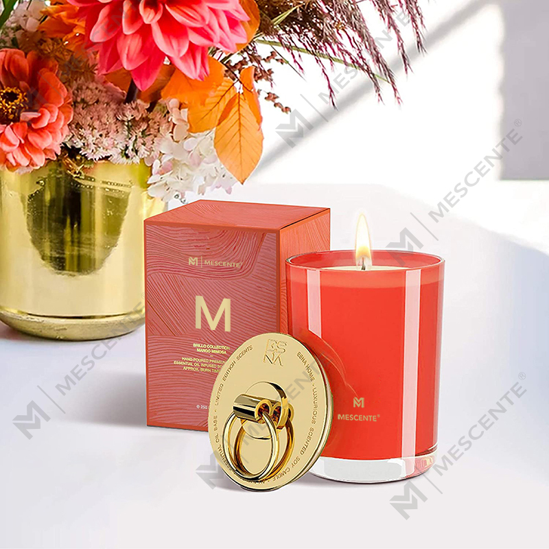 M&Scent Luxury White Soy Wax Logo Personliga doftljus för bröllop, Custom Camp Candle