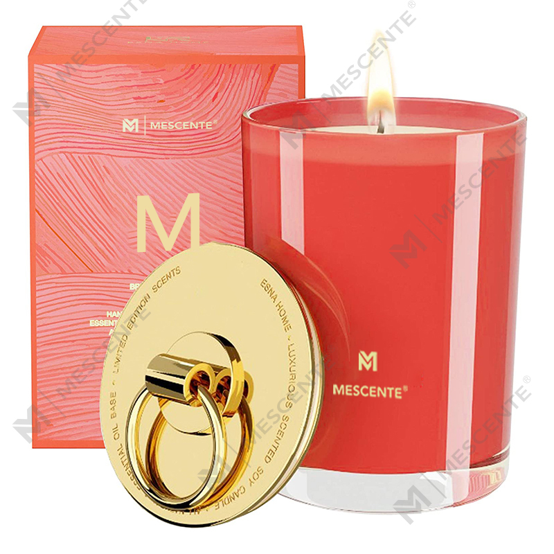 M&Scent Luxury White Soy Wax Logo Personliga doftljus för bröllop, Custom Camp Candle