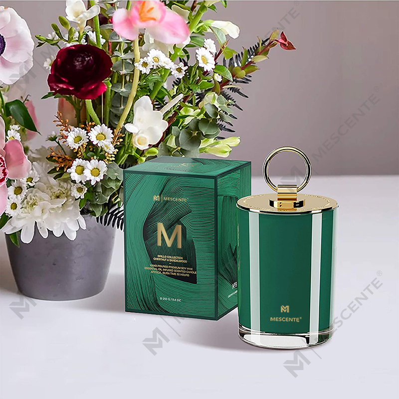 M&Scent Luxury White Soy Wax Logo Personliga doftljus för bröllop, Custom Camp Candle