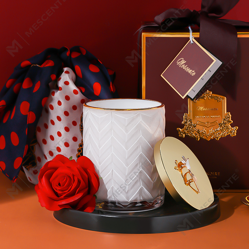 M&Scent Grossist Custom Private Label Container Aromaterapi Doftdoft Aroma Sojaljus med Kristaller