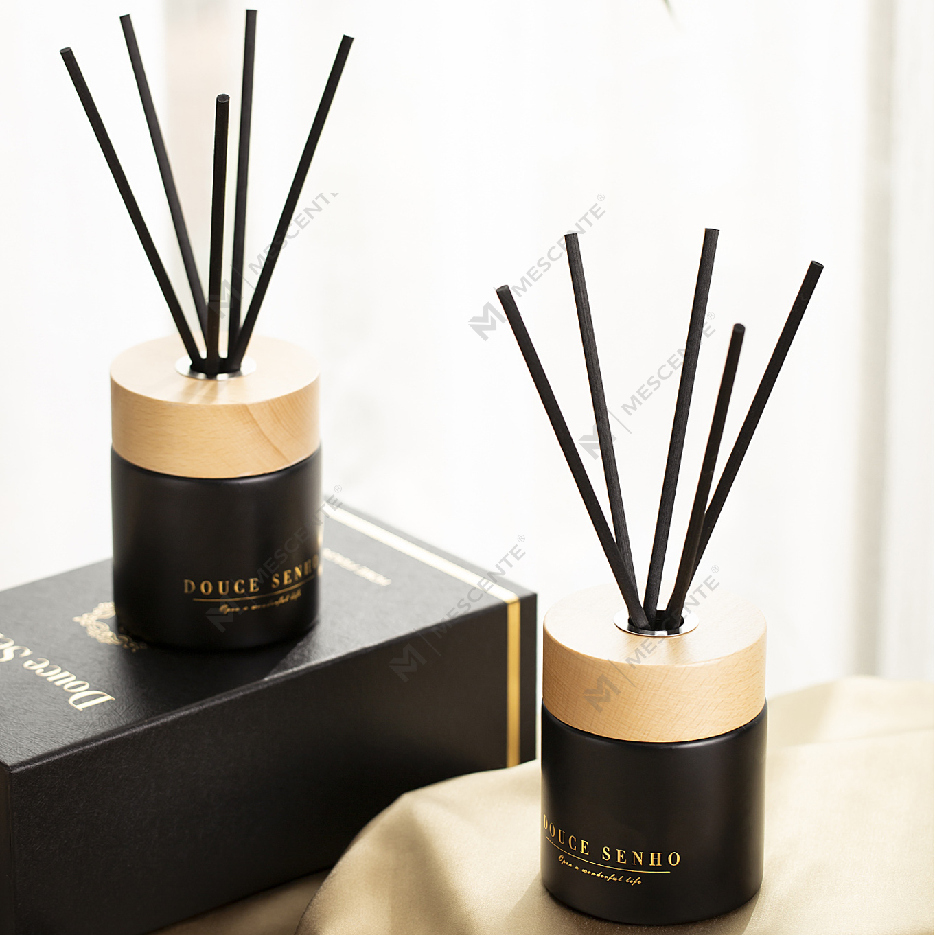 M&Scent Black Bottle Parfym Aroma Reed Diffuser Oil, Doft Thailand Reed Diffusers Presentset