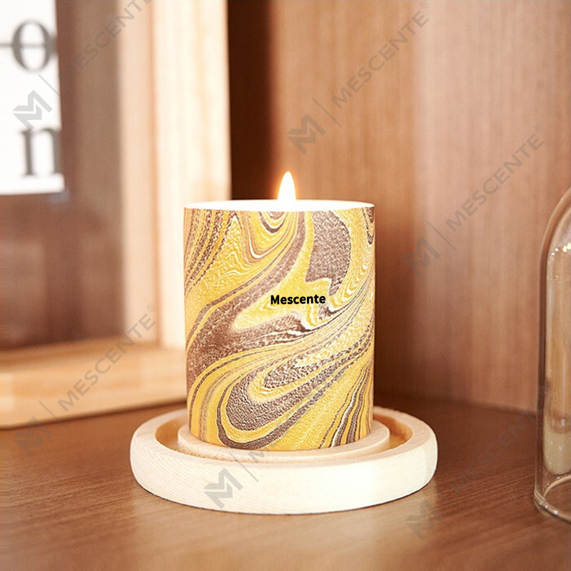 M&Scent Grossist Billiga Skräddarsydda Lyxiga Private Label Pelare Doftande Sojavax Wood Wick Aroma Ljus