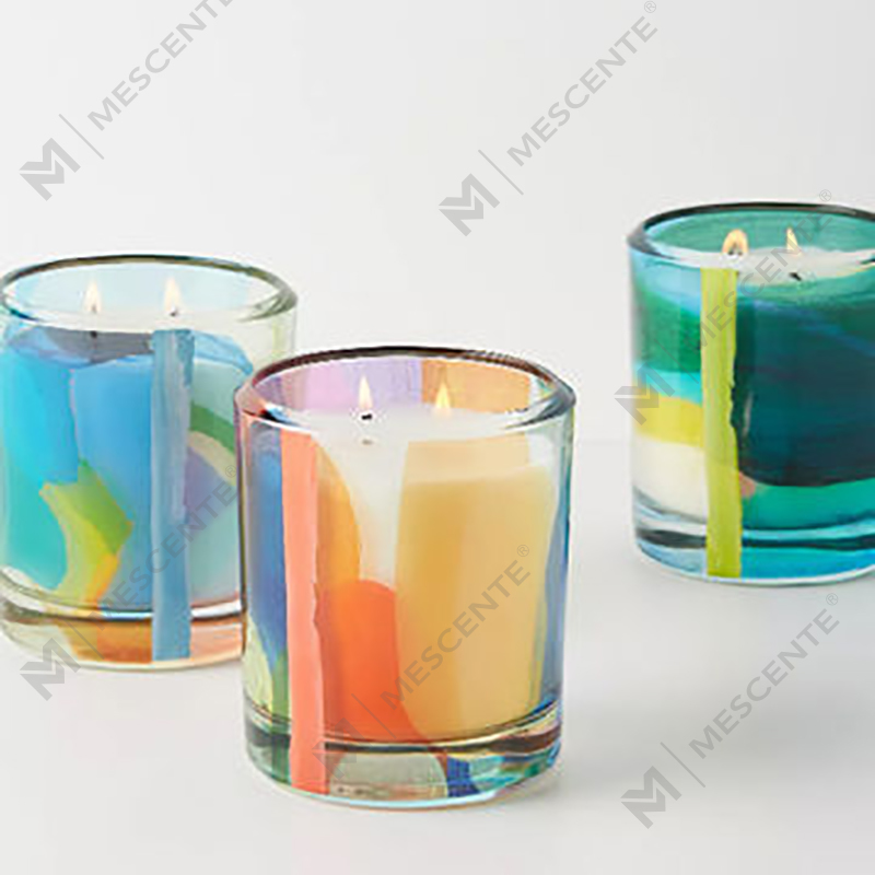M&Scent Grossist Lyx Skräddarsydd Inredning Privat Label Svart Glas Kristall Doftande Sojavaxljus