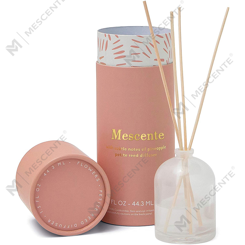 M&Scent Luxury Custom Large Rose Gold Glasflaska Blomma Private Label flytande vassspridare med presentförpackning