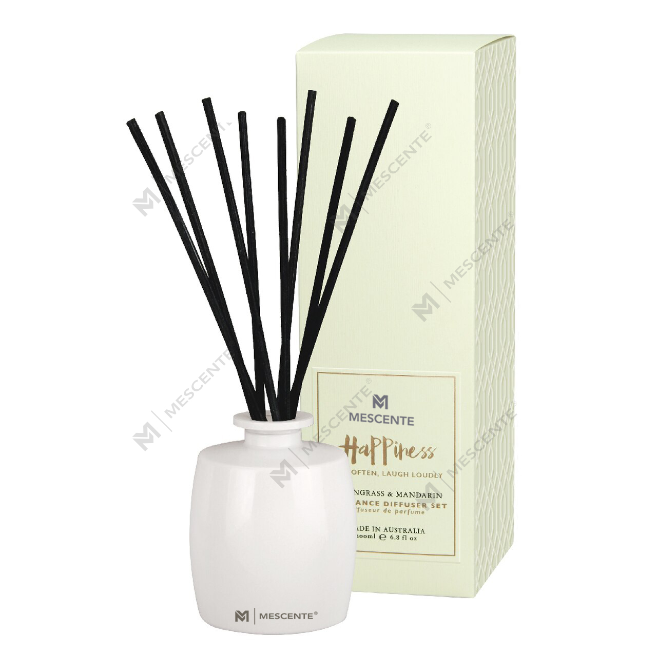 M&Scent Stor glasflaska Hem Essentials Aroma Reed Diffuser Presentset med rottingpinnar
