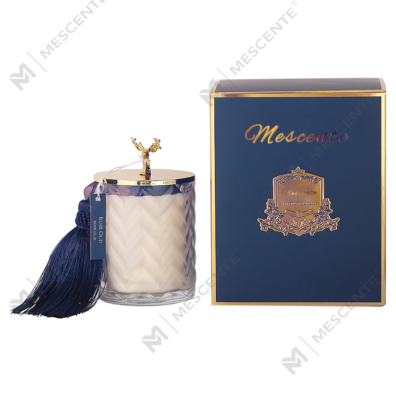 M&Scent Grossist Custom Private Label Container Aromaterapi Doftdoft Aroma Sojaljus med Kristaller