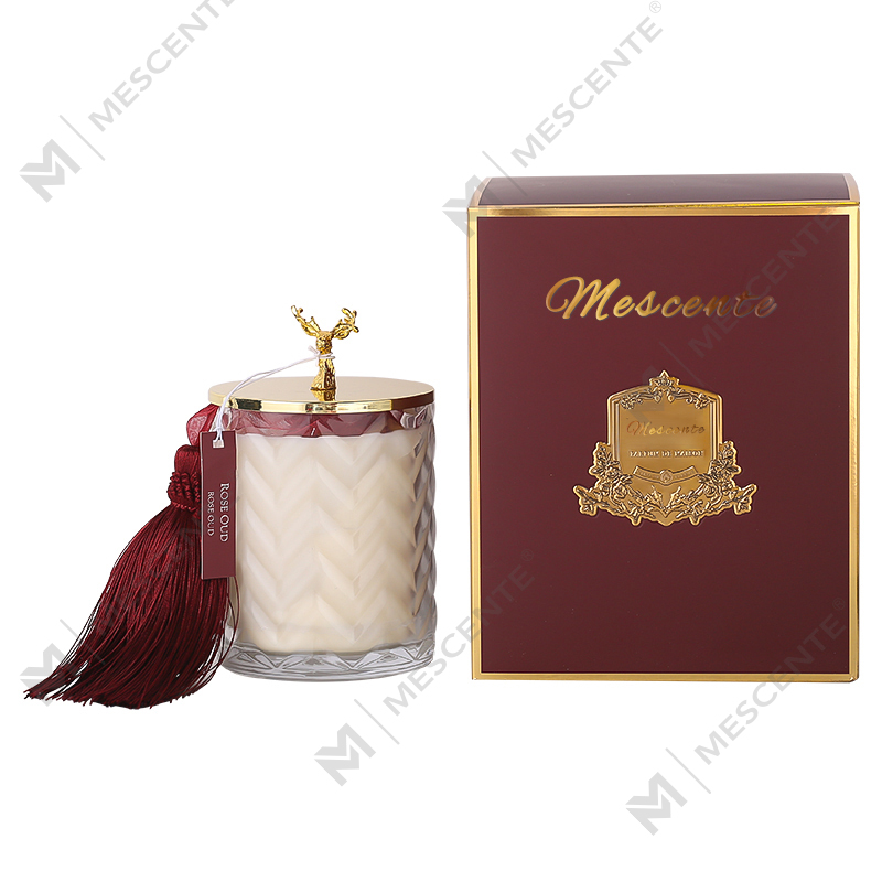 M&Scent Grossist Custom Private Label Container Aromaterapi Doftdoft Aroma Sojaljus med Kristaller