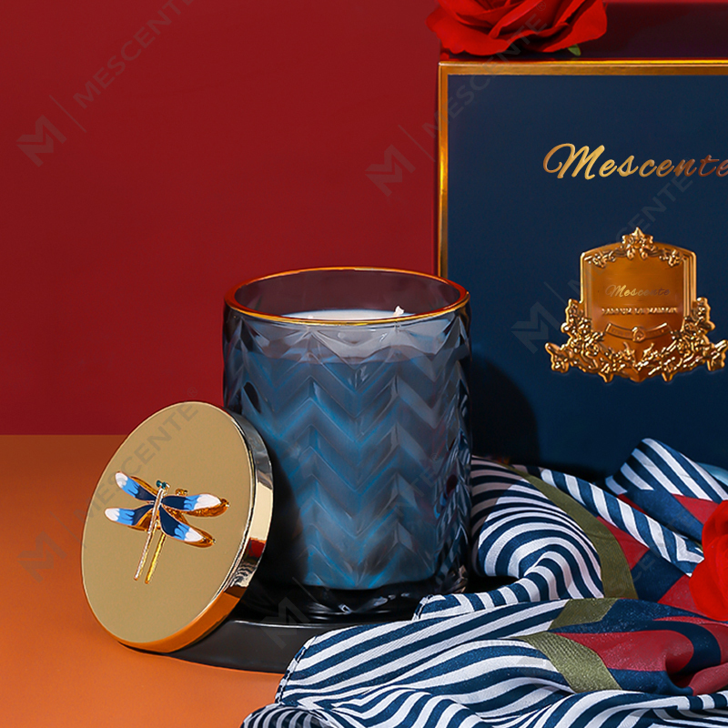 M&Scent Grossist Custom Private Label Container Aromaterapi Doftdoft Aroma Sojaljus med Kristaller