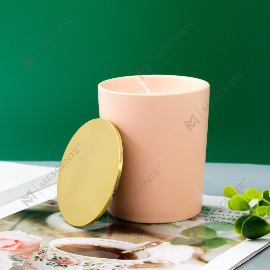 Lyxanpassade keramikburkar Private Label Citta-märkta doftljus med sojavax med torkade blommor