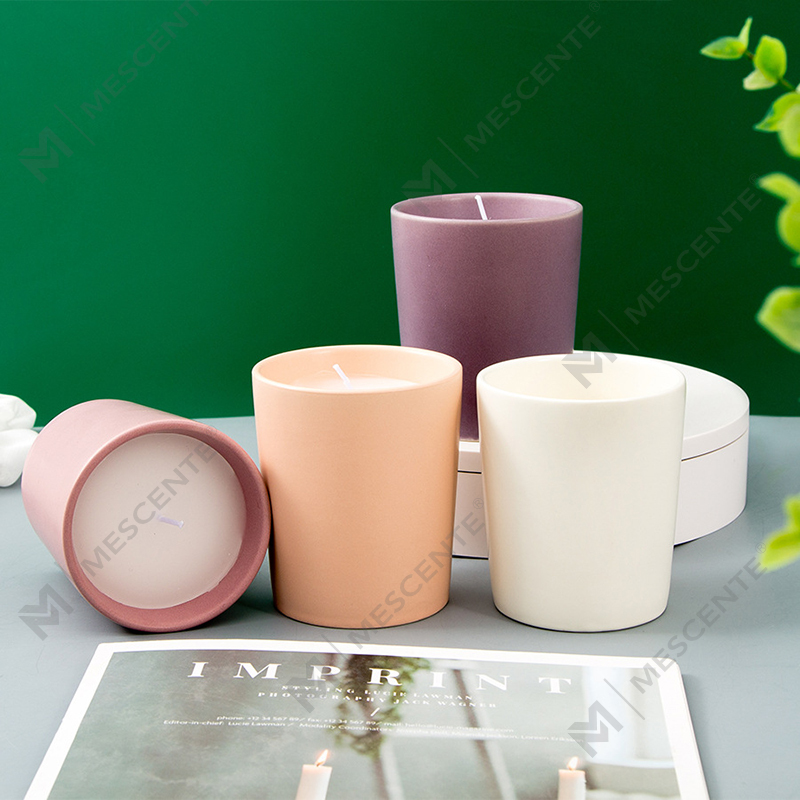 Lyxanpassade keramikburkar Private Label Citta-märkta doftljus med sojavax med torkade blommor