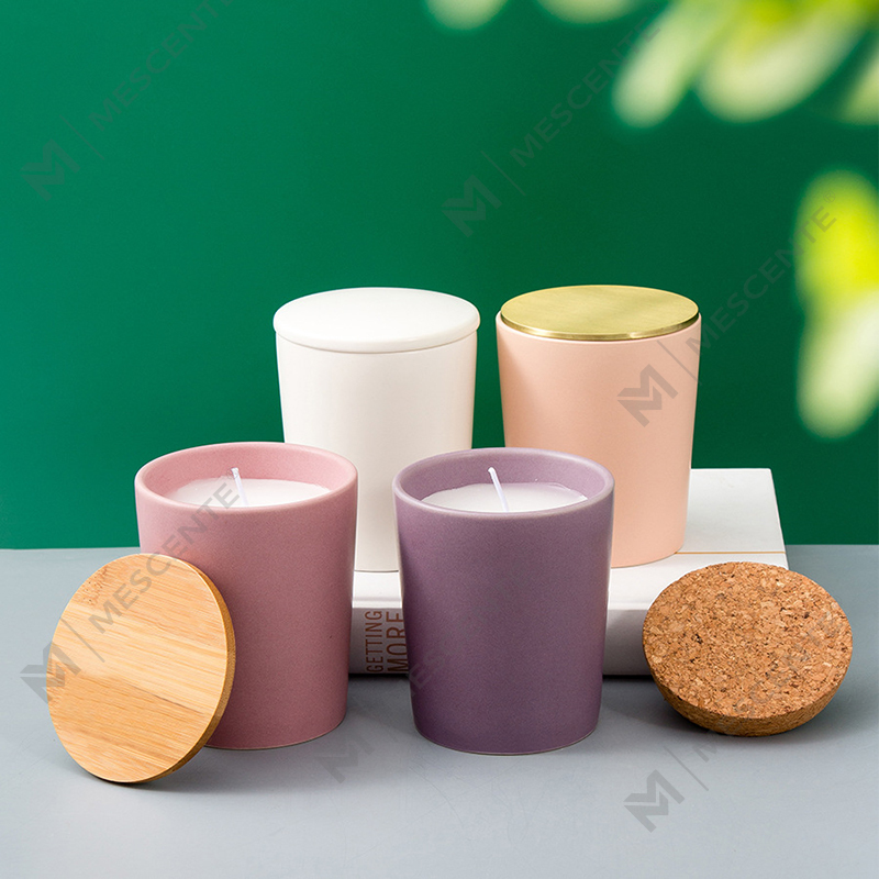 Lyxanpassade keramikburkar Private Label Citta-märkta doftljus med sojavax med torkade blommor