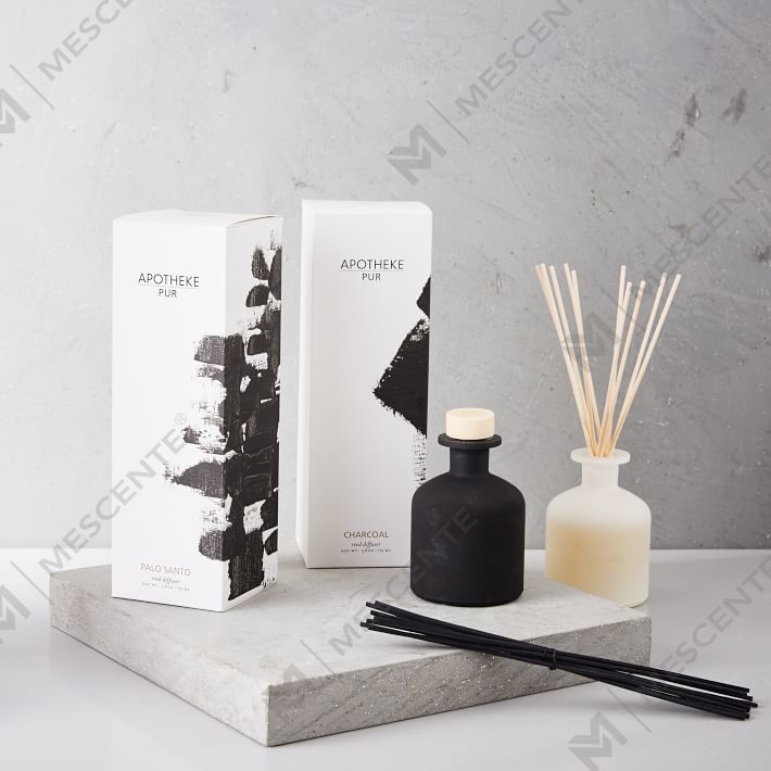 Mescente Luxury 180 ml skräddarsydd glasflaska eterisk oljerörsspridare för hotell