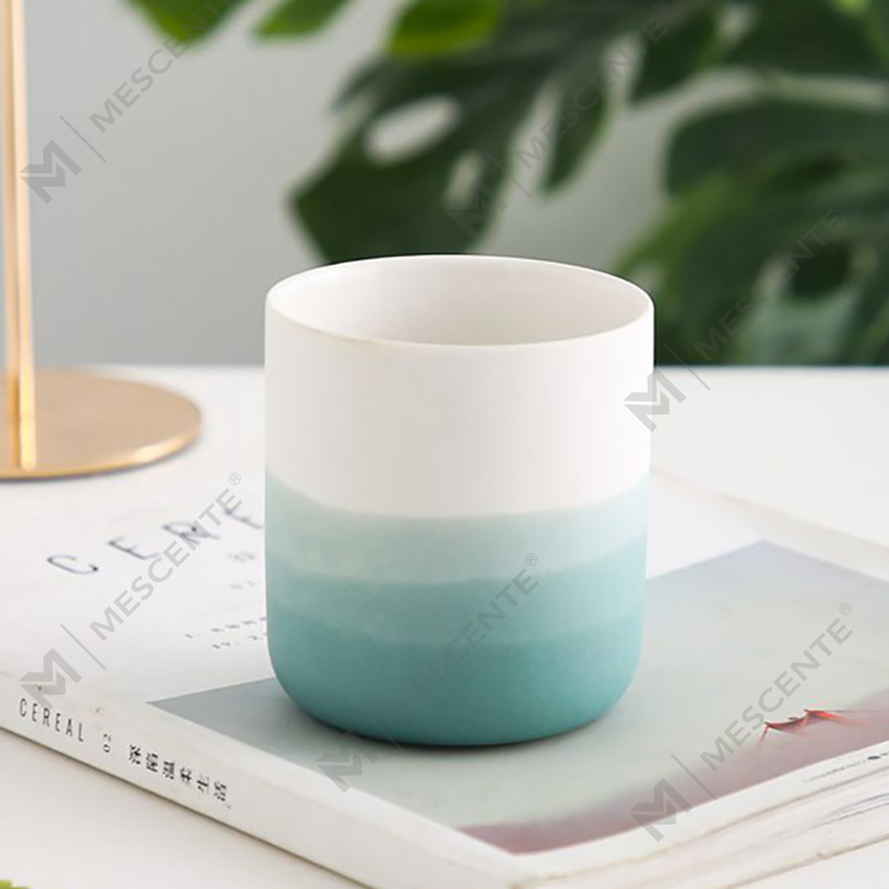 M&Scent Dekorativ Keramik Blå och Vit Vas avsmalnande värmeljusljushållare, lyktor och ljusburkar