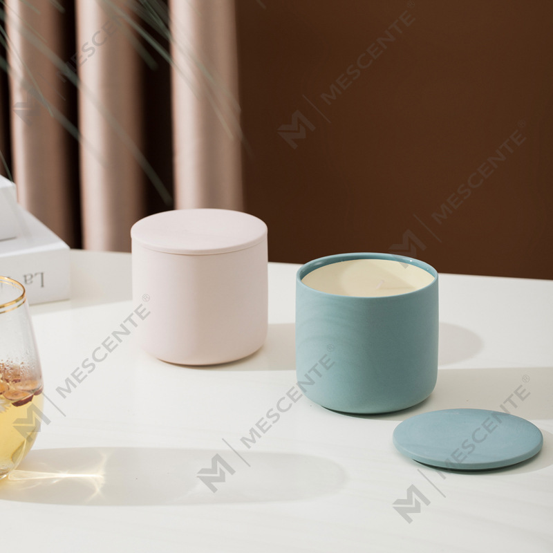M&Scent Grossist Custom Modern Stor 3 Wick Silver Vit Frostad Julljusburk Med Bambulock