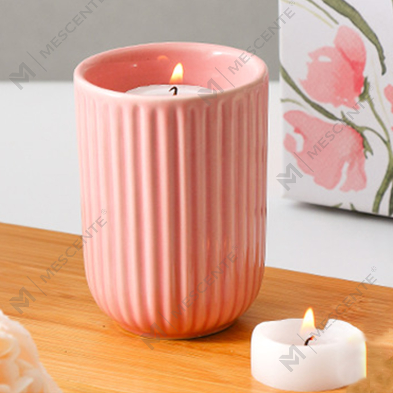 Grossist Lyx Skräddarsydd Private Label Färgad keramisk sojavax Woodwick doftljus i bulk