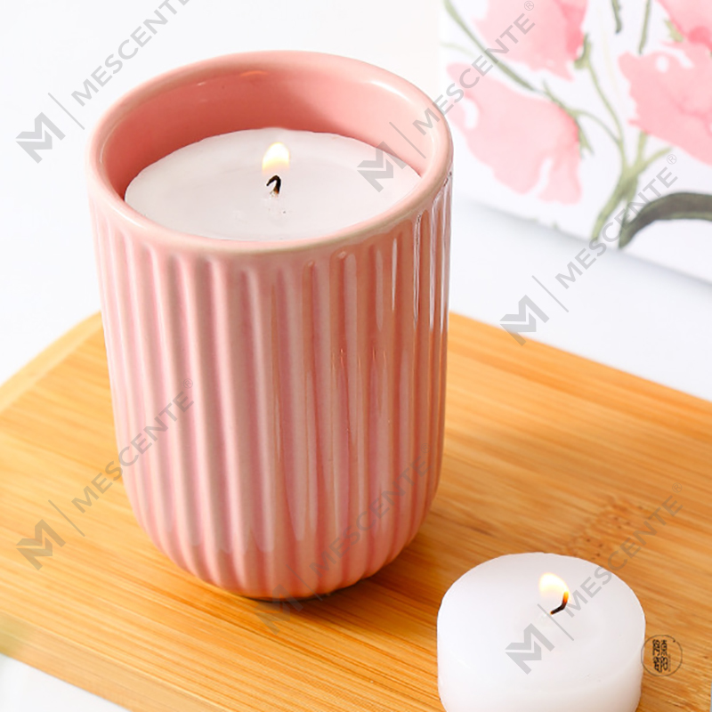 Grossist Lyx Skräddarsydd Private Label Färgad keramisk sojavax Woodwick doftljus i bulk