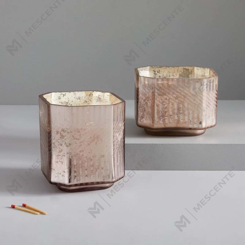 Partihandel anpassade billigt glas paraffinvax Religiösa Deco kvicksilver doftljus