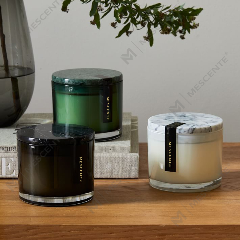 Grossist låg Moq Lyxig omärkt 2 Wick Vitrina Marmor Ljus