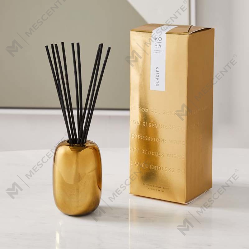 Amazon Luxury Custom Gold Print Logo Svart glasburk Doftande sojavax Ljusdekoration Presentset