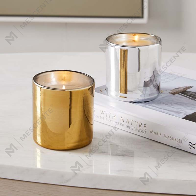 Amazon Luxury Custom Gold Print Logo Svart glasburk Doftande sojavax Ljusdekoration Presentset
