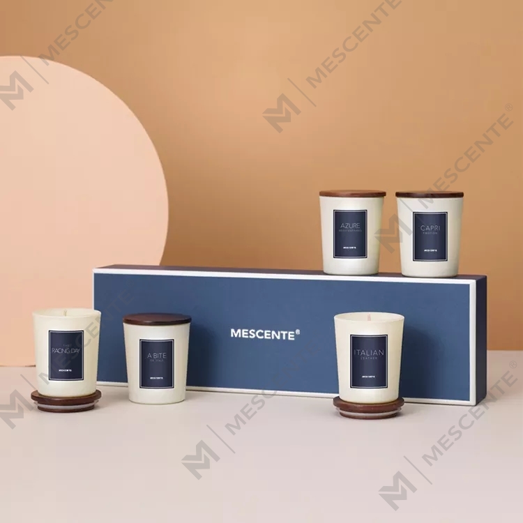 M&scent partihandel privat märke doftolja doftljus lyxiga med lock, aromaterapi ljus