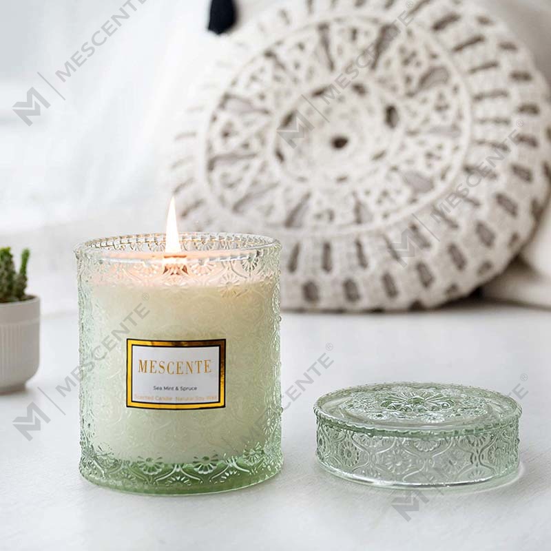 M&S cent Hemlagad Eucalyptus Spearmint Soy Wax Torkad Blomdoft Spa Candle