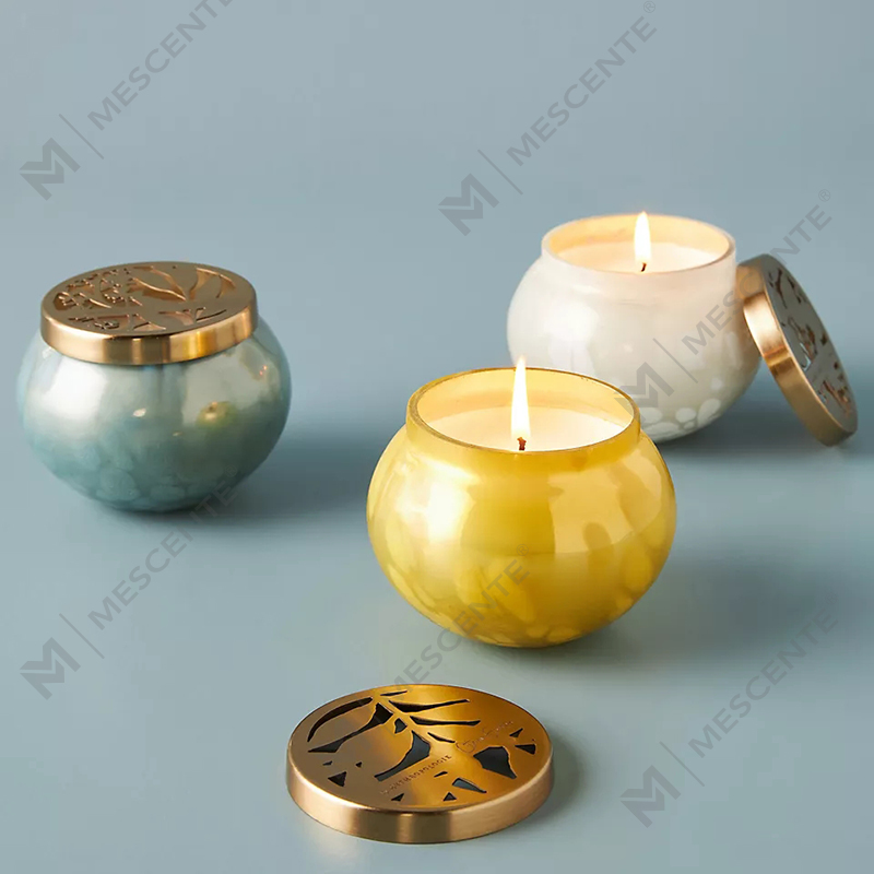 M&scent Private Label Custom Heminredning Lyxglas Ljusburkar Sojavax Doftljus med lock