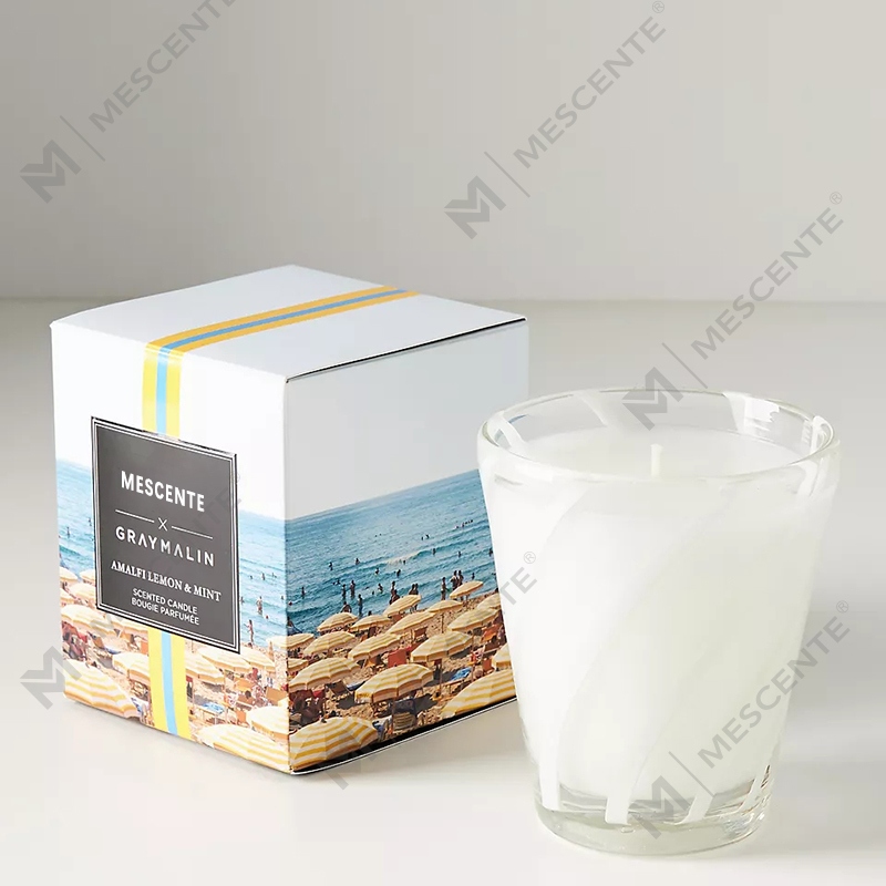 M&Scent Luxury White Soy Wax Doftljus för bröllop med personlig logotyp
