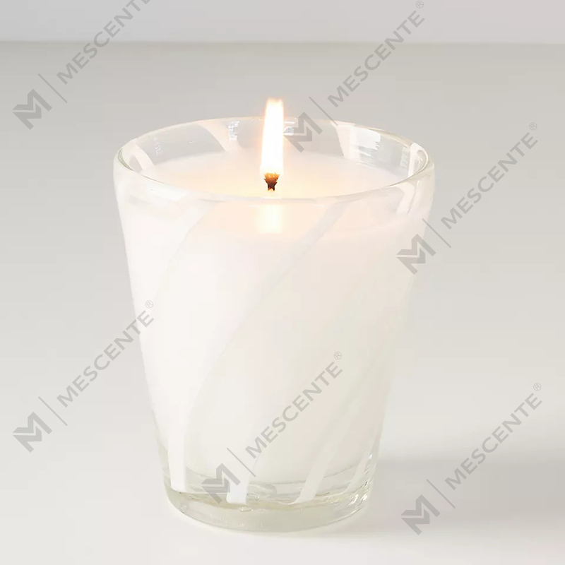 M&Scent Luxury White Soy Wax Doftljus för bröllop med personlig logotyp