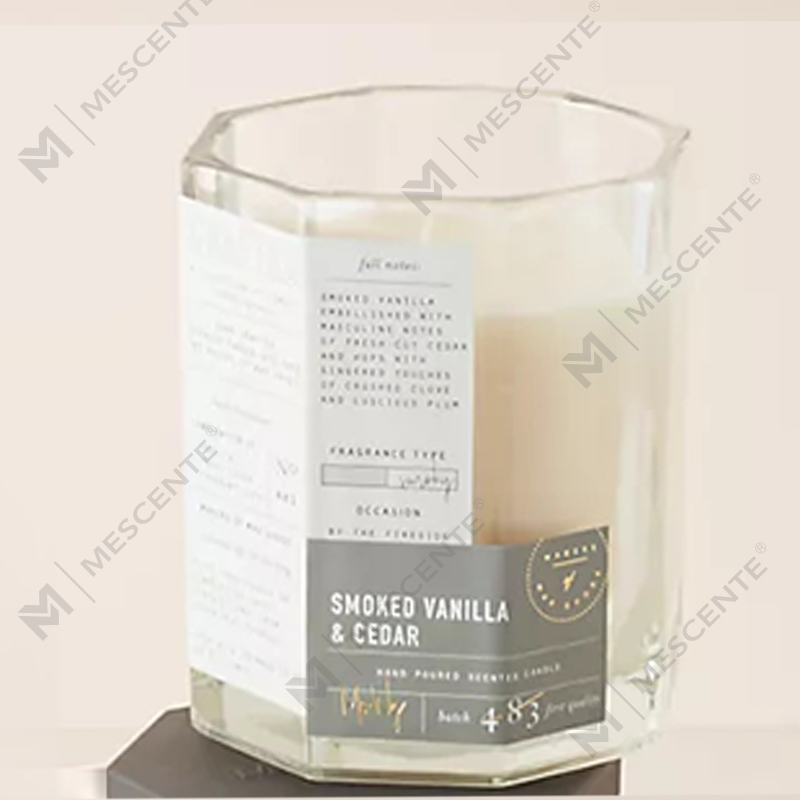 M&Scent Custom Luxury Trälock Bomullsveke Glaskärl Sojavaxblandning Hösttillverkat glasljus