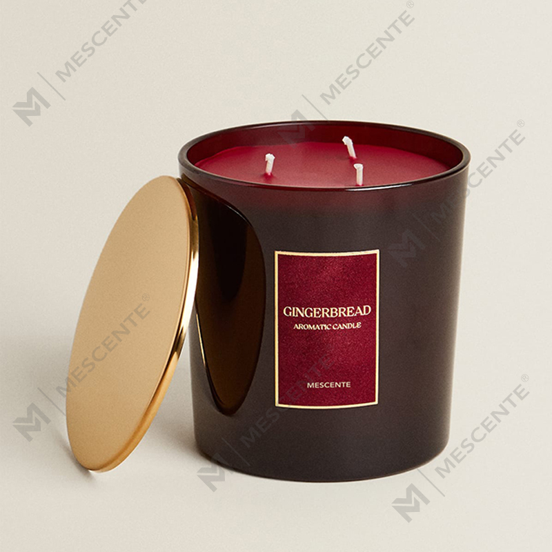 M&Scent Custom Luxury 3 Wicks ljus Personlig privat etikett svart matt glas doftljus