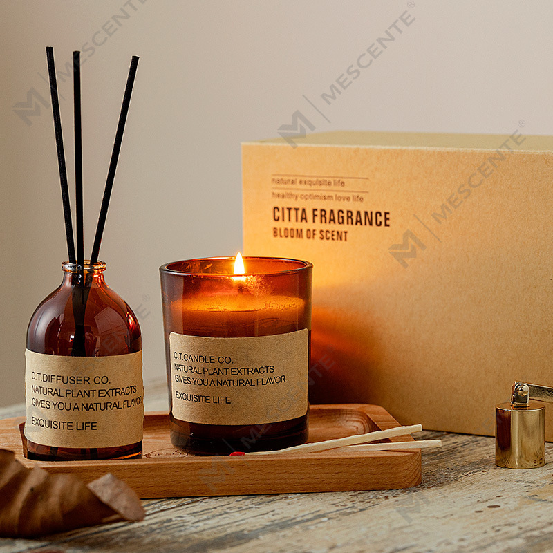 M&Scent lyxig inredning hem vass diffusor och doftljus set med box förpackning