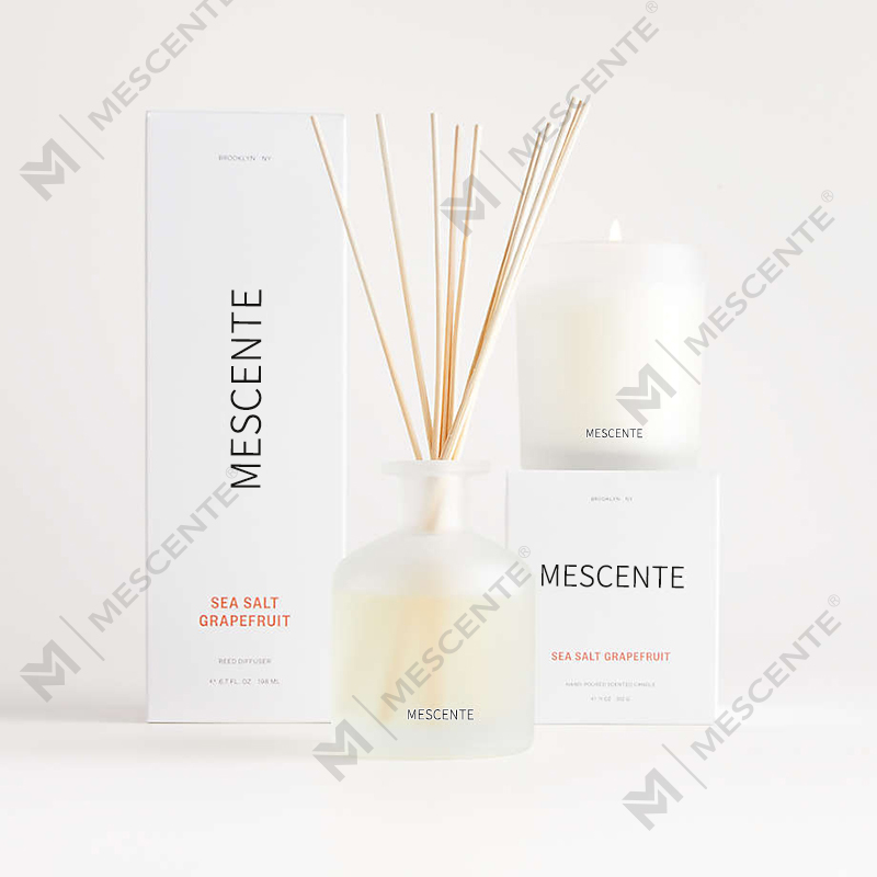 M&Scent lyxiga private label lila färg aroma reed diffuser presentset med kartong