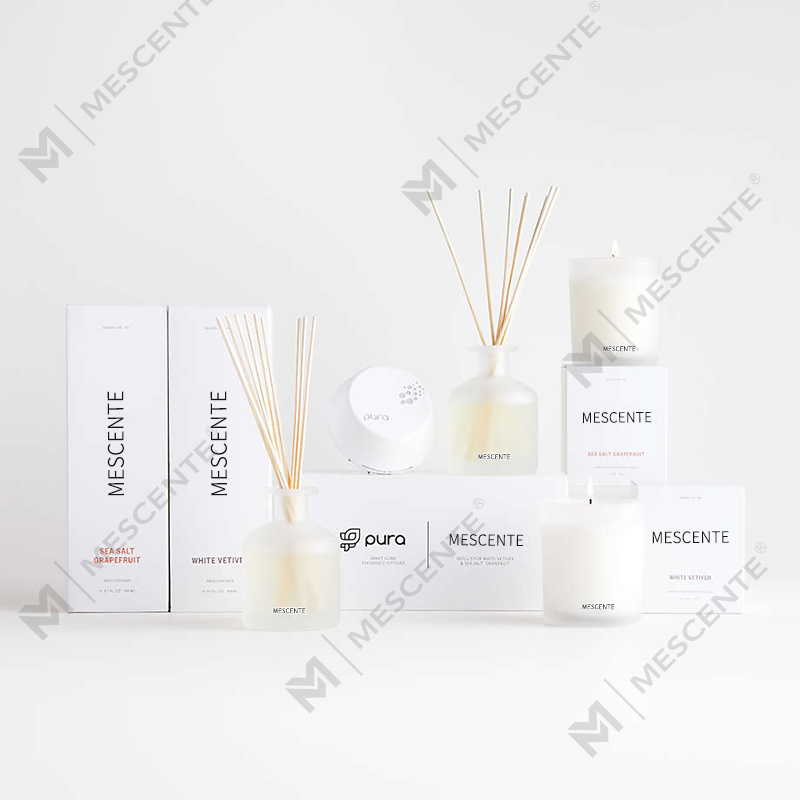 M&Scent lyxiga private label lila färg aroma reed diffuser presentset med kartong