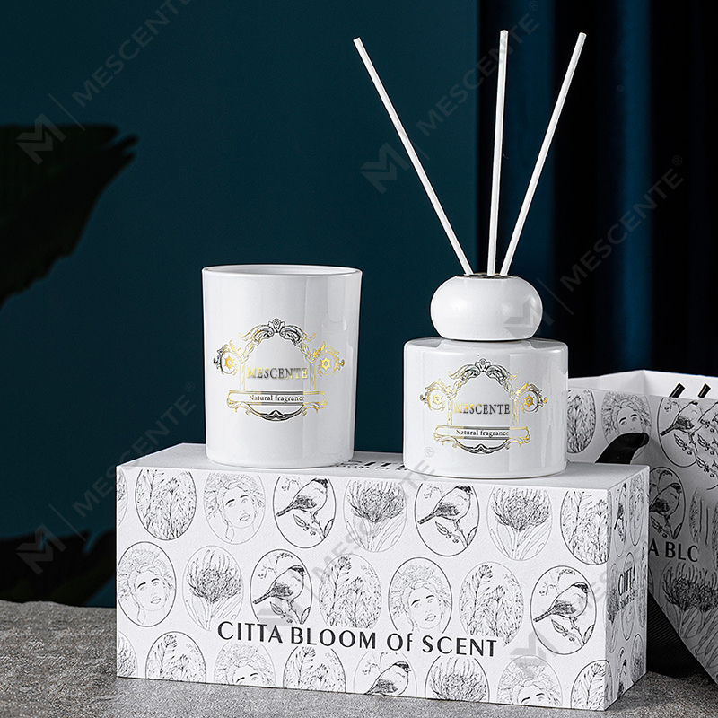 M&Scent lyxiga private label-ljusaromdoftande ljusrörsdiffusor med kartongförpackning
