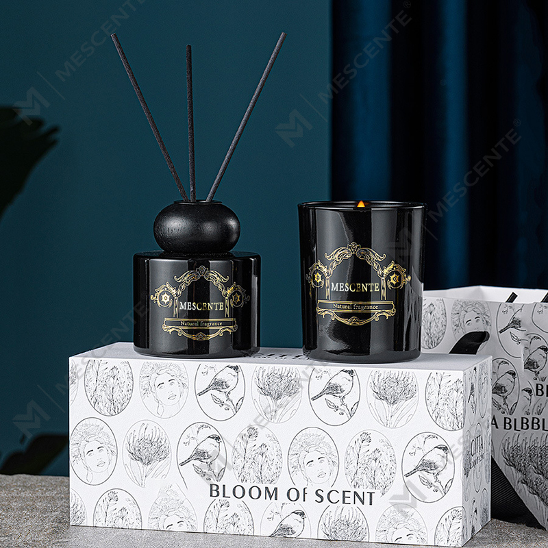 M&Scent lyxiga private label-ljusaromdoftande ljusrörsdiffusor med kartongförpackning